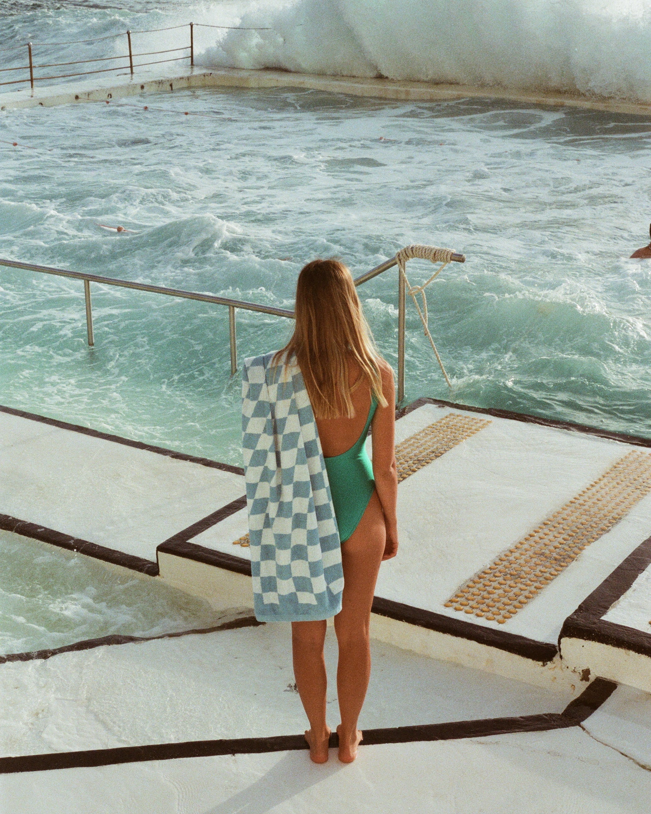 Organic Poolside Checkered Beach Towel –